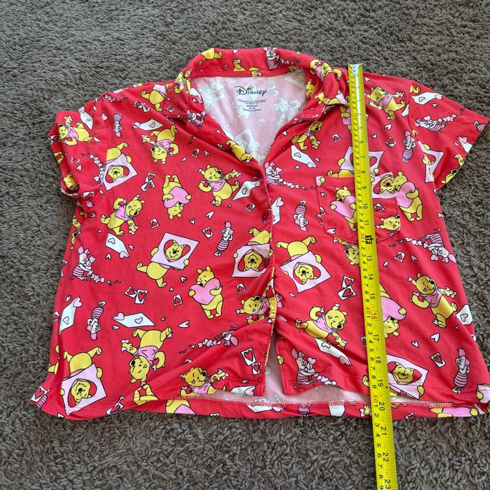 Disney Winnie the Pooh Pajama PJ Set 2 Piece Sleepwear Pants Top XS S - Picture 4 of 10